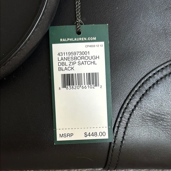 Lauren Ralph Lauren Black Leather Satchel - Picture 5 of 12